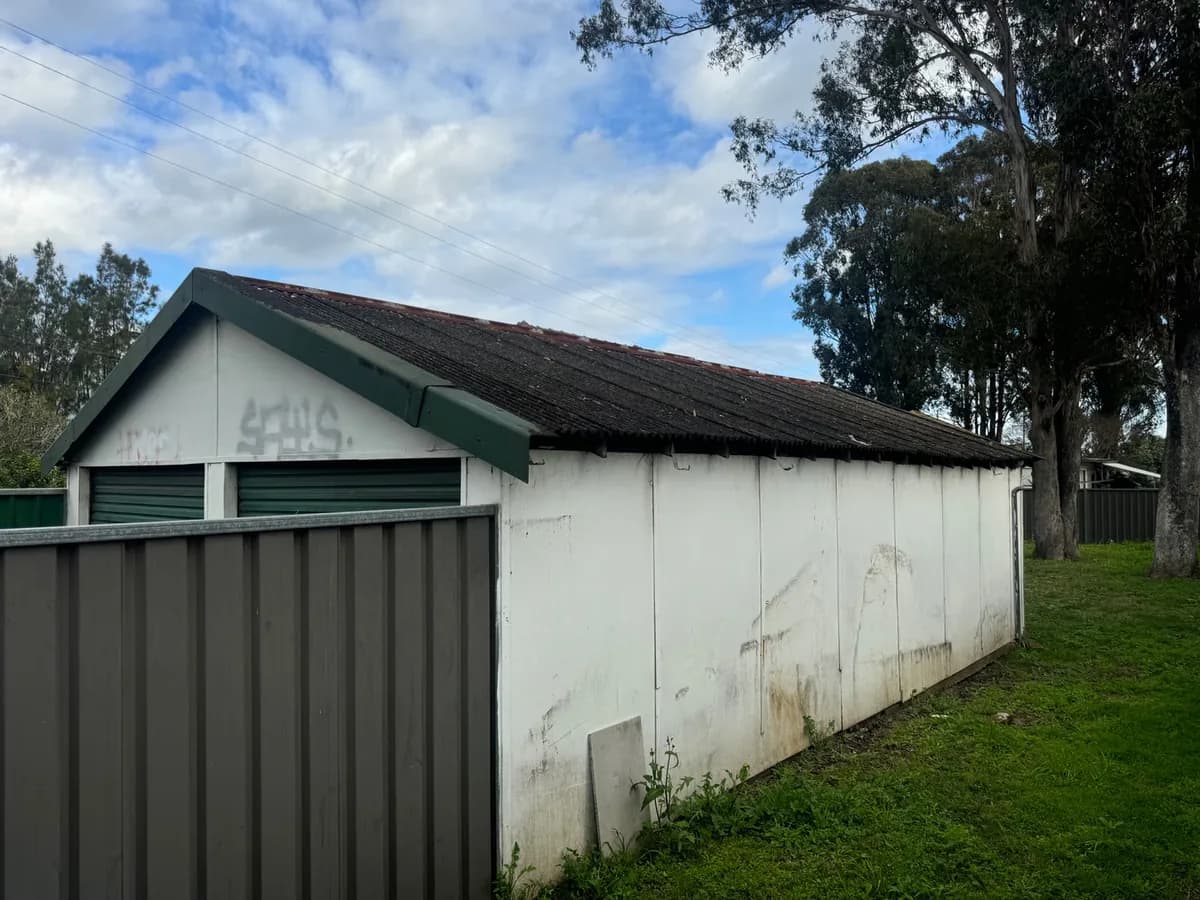 Garage before AJ demolition and asbestos removal in Mount Druitt